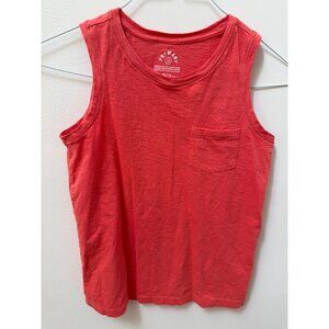 Red Cotton Sleeveless Tank Top With Pocket Youth Size 12 By Primary